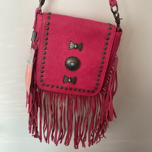 MONTANA WEST Pink Fringe Crossbody Bag NWT! 🩷 - Picture 3 of 12